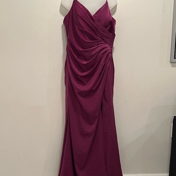DA VINCI Magenta Draped Evening Gown Formal Maxi Dress/size 16W - Picture 3 of 12